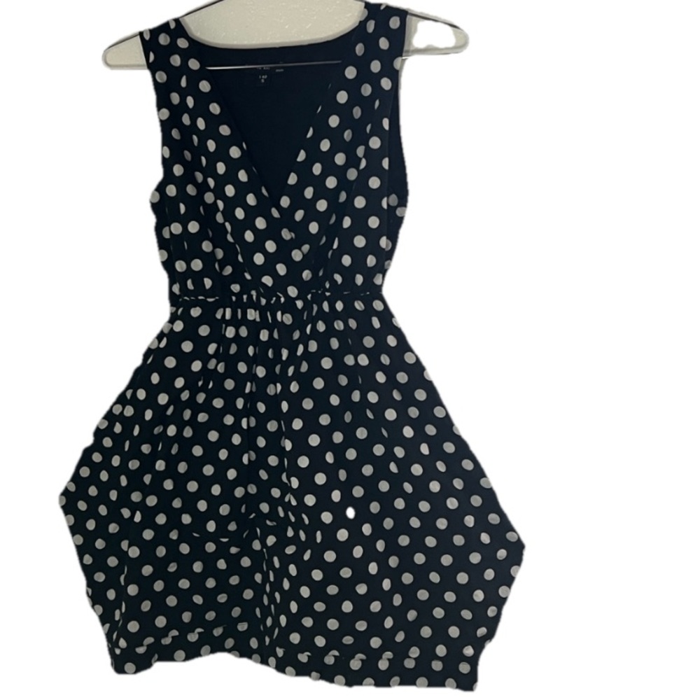 Cristina rej Italia poka dot sleeve less dress black white small